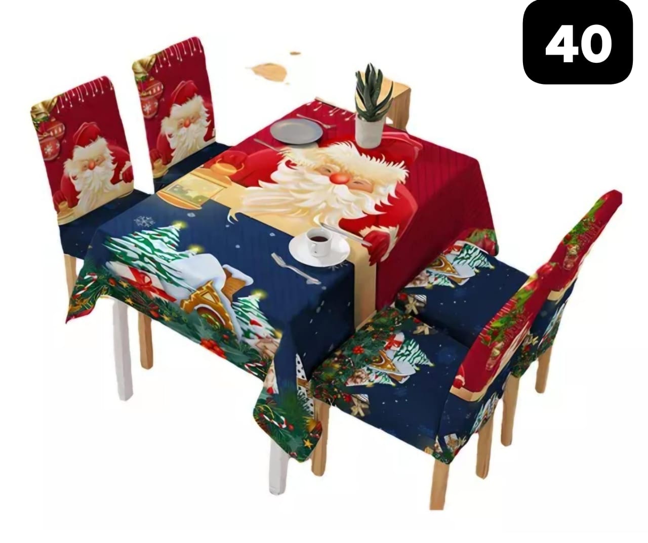 SET MANTEL CON FORROS NAVIDEÑO