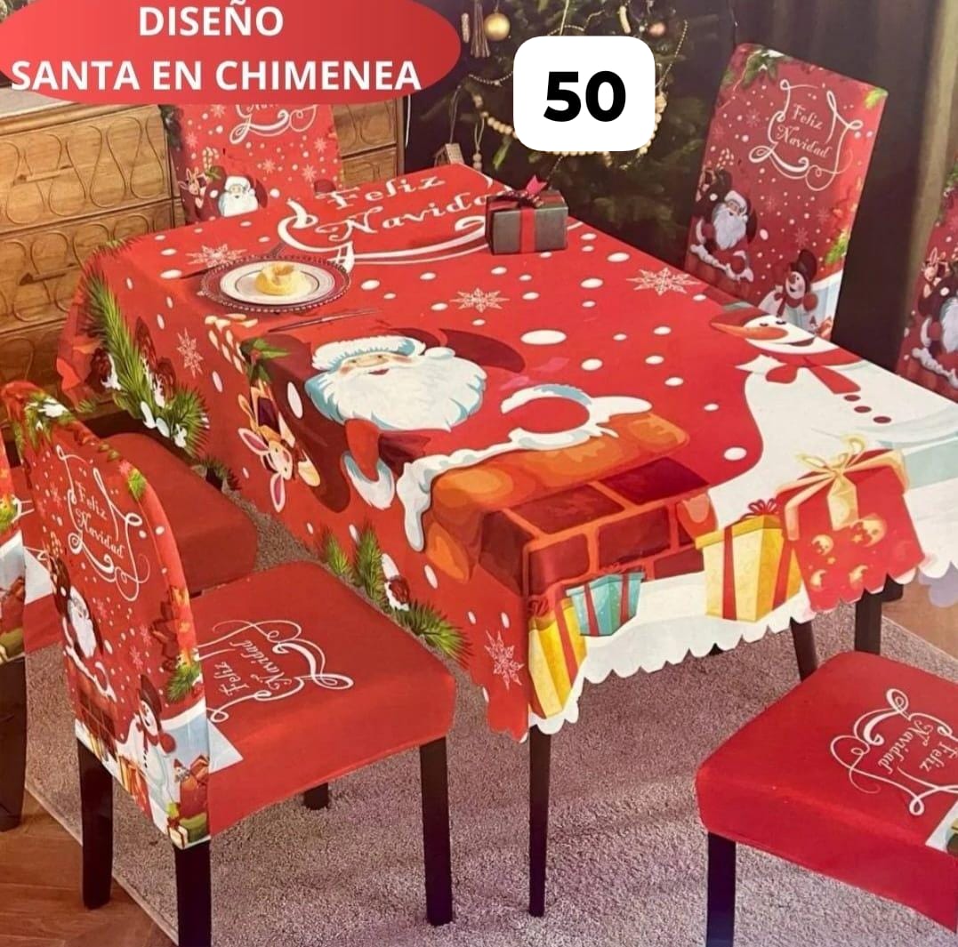 SET MANTEL CON FORROS NAVIDEÑO