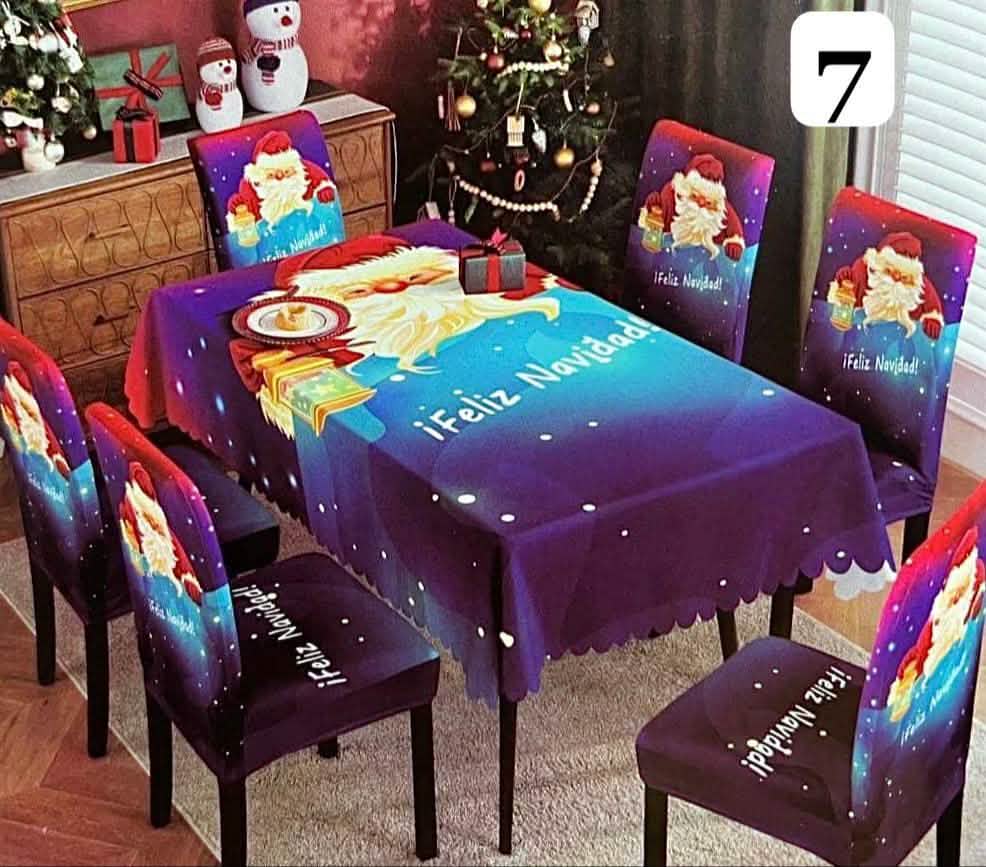 SET MANTEL CON FORROS NAVIDEÑO