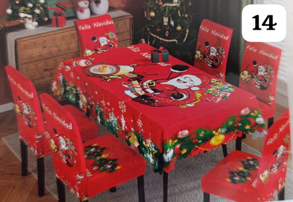SET MANTEL CON FORROS NAVIDEÑO